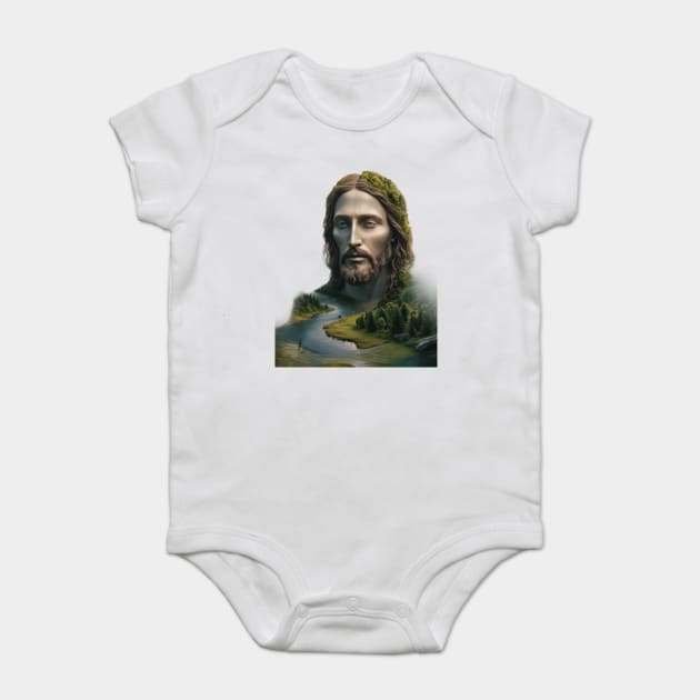 Jesus Christ  Green Baby Bodysuit by animegirlnft